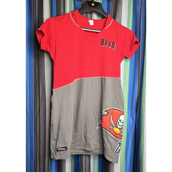 NFL Tampa Bay Buccaneers Hooded Red And Grey Mini Dress Size XL Refried - Picture 1 of 8
